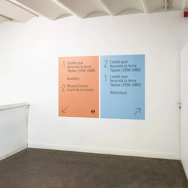 Señalización para el museo Fundació Antoni Tàpies Barcelona
