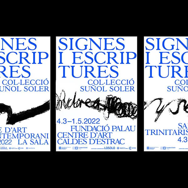 Identidad gráfica para la exposición "Signes i escriptures". Fundació Suñol.