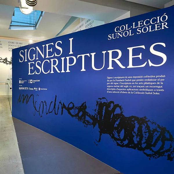Identidad gráfica para la exposición "Signes i escriptures". Fundació Suñol.