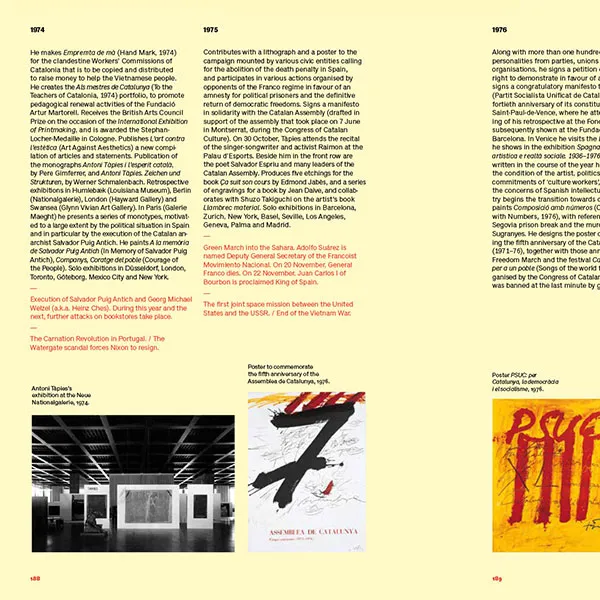 Publicación "Antoni Tàpies. Political Biography". Fundació Antoni Tàpies.