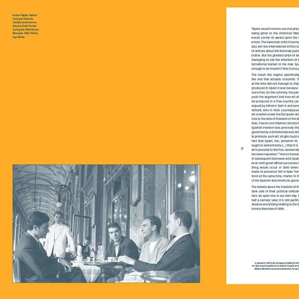 Catálogo de arte "Venezia 1958". Diseño editorial.